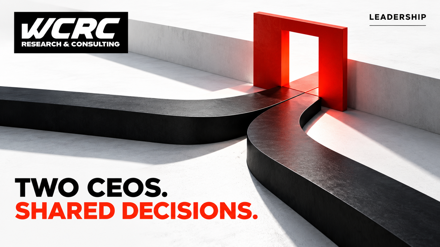 Two sculptural paths meeting at a decision gate; WCRC Leadership cover.