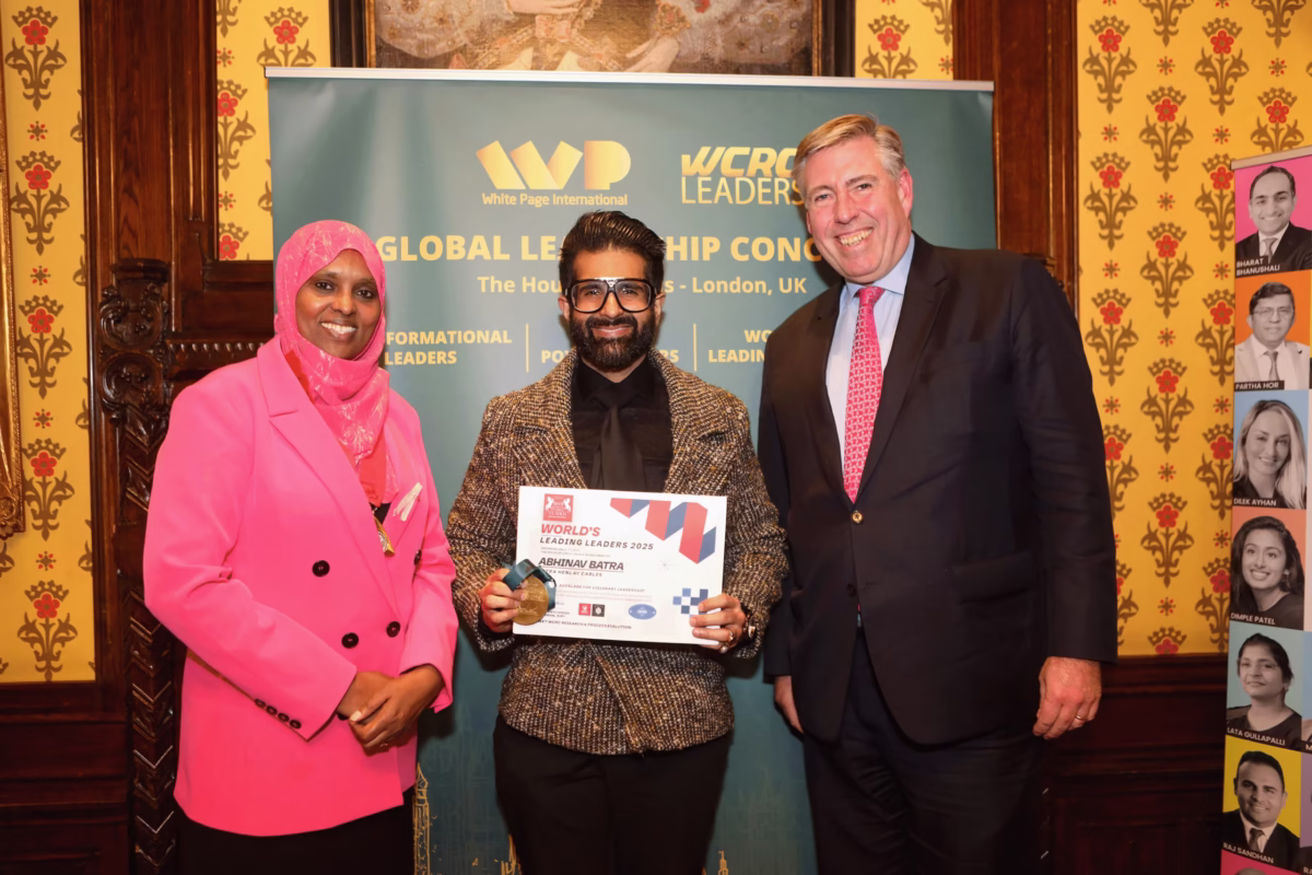 Abhinav Batra awared the WCRC World's Leading Leaders 25 at the Palace of Westminster in London